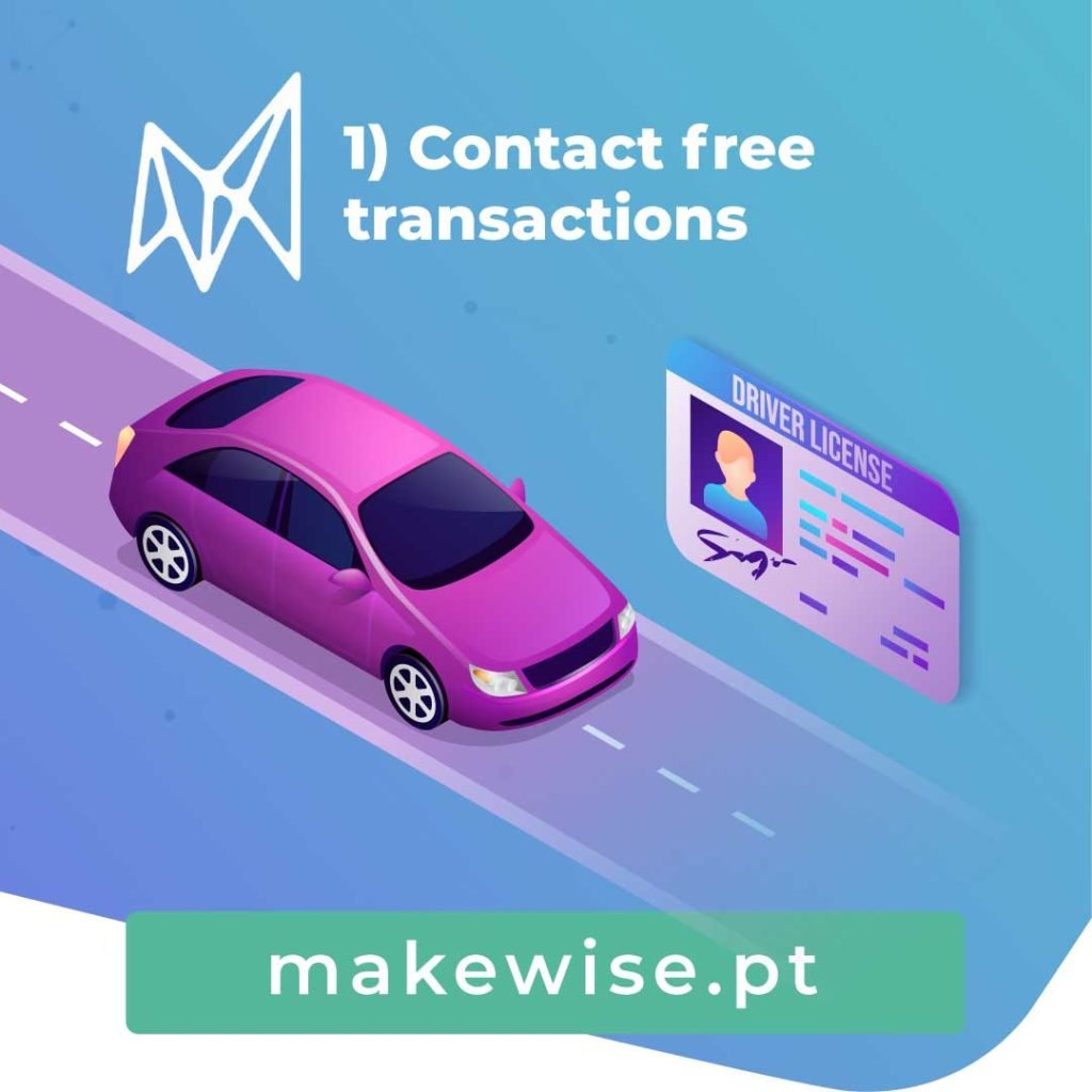 1) Contact free transactions
