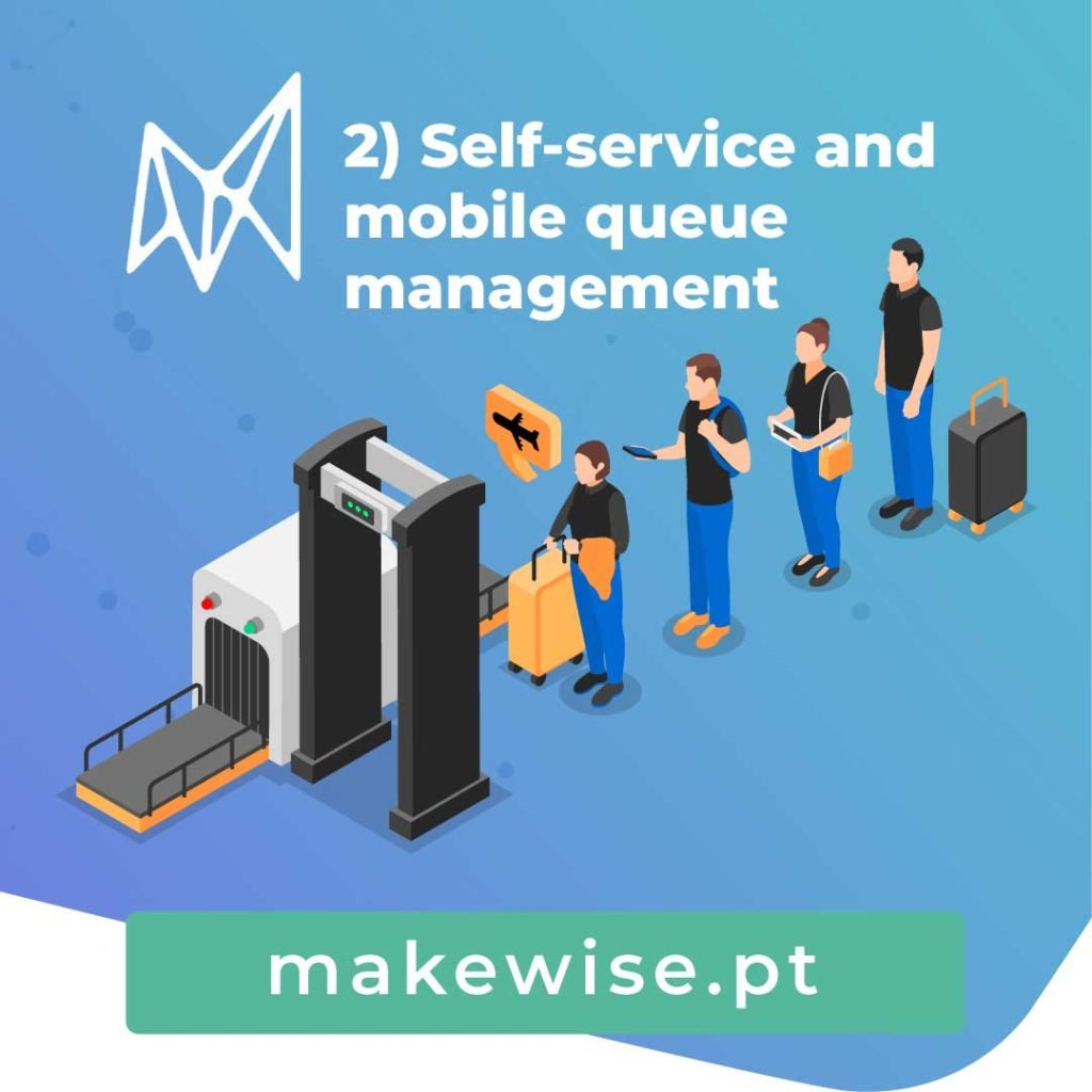 2) Self-service and mobile queue management